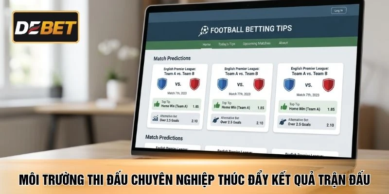 Môi trường thi đấu chuyên nghiệp thúc đẩy kết quả trận đấu