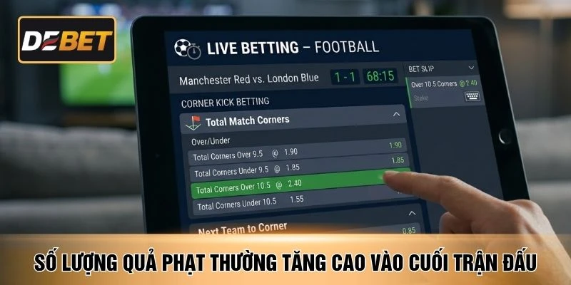 Số lượng quả phạt thường tăng cao vào cuối trận đấu